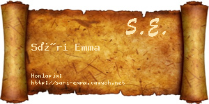 Sári Emma névjegykártya