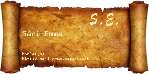 Sári Emma névjegykártya